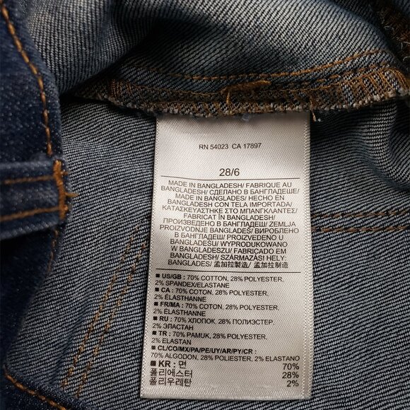 Banana Republic Dark Wash Blue Jeans Size 28/6 Skinny Leg Low Rise Stretch Y2K - Picture 12 of 16